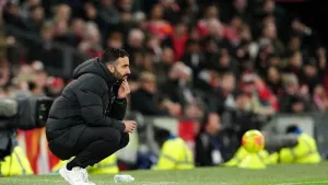 Ruben Amorim watched Manchester United held to a 4-4 draw by Bournemouth (Martin Rickett/PA)