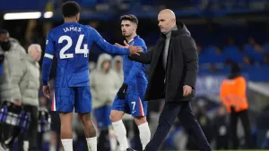 Enzo Maresca (right) came under fire from Chelsea fans (Andrew Matthews/PA)