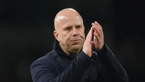 Arne Slot watched Liverpool concede in the seventh added minute to draw 2-2 at Fulham (Adam Davy/PA)