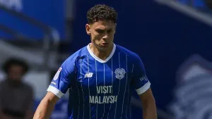 Yousef Salech suffered a neck injury in an aerial challenge (Steven Paston/PA)