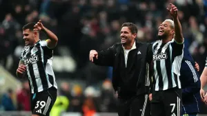 Harvey Barnes struck at the death to snatch a 4-3 Premier League win over Leeds (Owen Humphreys/PA)