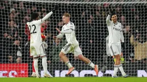 Fulham’s Emile Smith Rowe celebrates (Adam Davy/PA)
