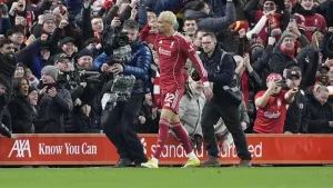 Hugo Ekitike scored twice as Liverpool won (Peter Byrne/PA)