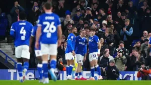 Jack Clarke brace against Bristol City helps Ipswich go second in Championship