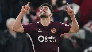 Claudio Braga celebrates his late equaliser (Jane Barlow/PA)