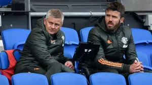 Ole Gunnar Solskjaer, left, and Michael Carrick are set to hold further talks with Manchester United later this week over be