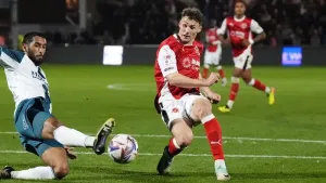 Matty Virtue scores stoppage-time winner as managerless Fleetwood beat Harrogate