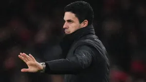 Arsenal manager Mikel Arteta defended Gabriel Martinelli (PA)