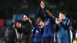 Arsenal manager Mikel Arteta (left) praised his side (Mike Egerton/PA)