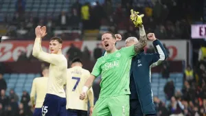 Everton ended Aston Villa’s long winning home run to dent the title hopes of Unai Emery’s side (Jacob King/PA)