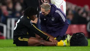 Patrick Dorgu is set to be out for a number of weeks for Manchester United with a hamstring injury (Mike Egerton/PA)