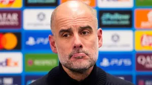 Pep Guardiola saw his Manchester City side beaten in Norway (Fredrik Varfjell/AP).