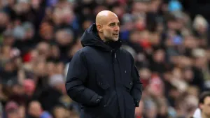 Pep Guardiola on the touchline (Richard Sellers/PA)