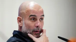 Pep Guardiola was unavailable for Manchester City’s press conference (Mike Egerton/PA)