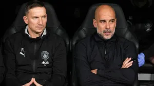Manchester City assistant Pep Lijnders, left, wants City to reach numerous finals this season (Mike Egerton/PA)