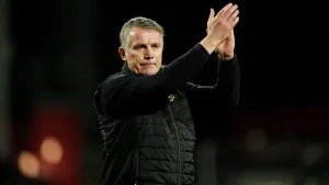Manager Phil Parkinson applauds Wrexham fans ahead of their FA Cup third-round tie against Nottingham Forest (Martin Rickett