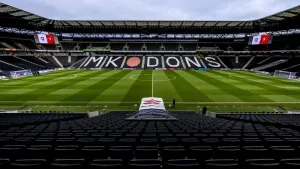 Steve Evans was an unhappy man at Stadium MK (Steven Paston/PA)