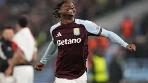 Jamaldeen Jimoh-Aloba scored a late winner for Aston Villa (Martin Rickett/PA).