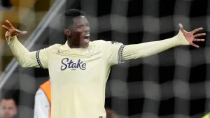 Thierno Barry was on target for Everton (Jacob King/PA)