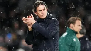 Thomas Frank celebrated a much-needed win (Adam Davy/PA)