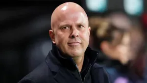 Arne Slot has been told his job is on the line if Liverpool fail to reach the Champions League (Adam Davy/PA)