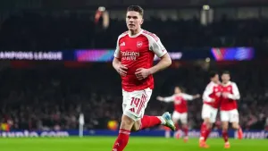 Arsenal’s Viktor Gyokeres was on target against Kairat (Bradley Collyer/PA)