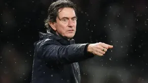 Tottenham manager Thomas Frank on the touchline in the 2-0 Champions League win over Borussia Dortmund (Adam Davy/PA)