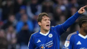 Leicester’s Jannik Vestergaard earned his team a point (PA)