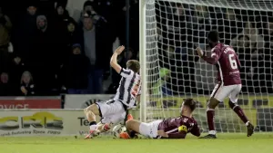 Hearts title charge stutters at St Mirren after yet another red card